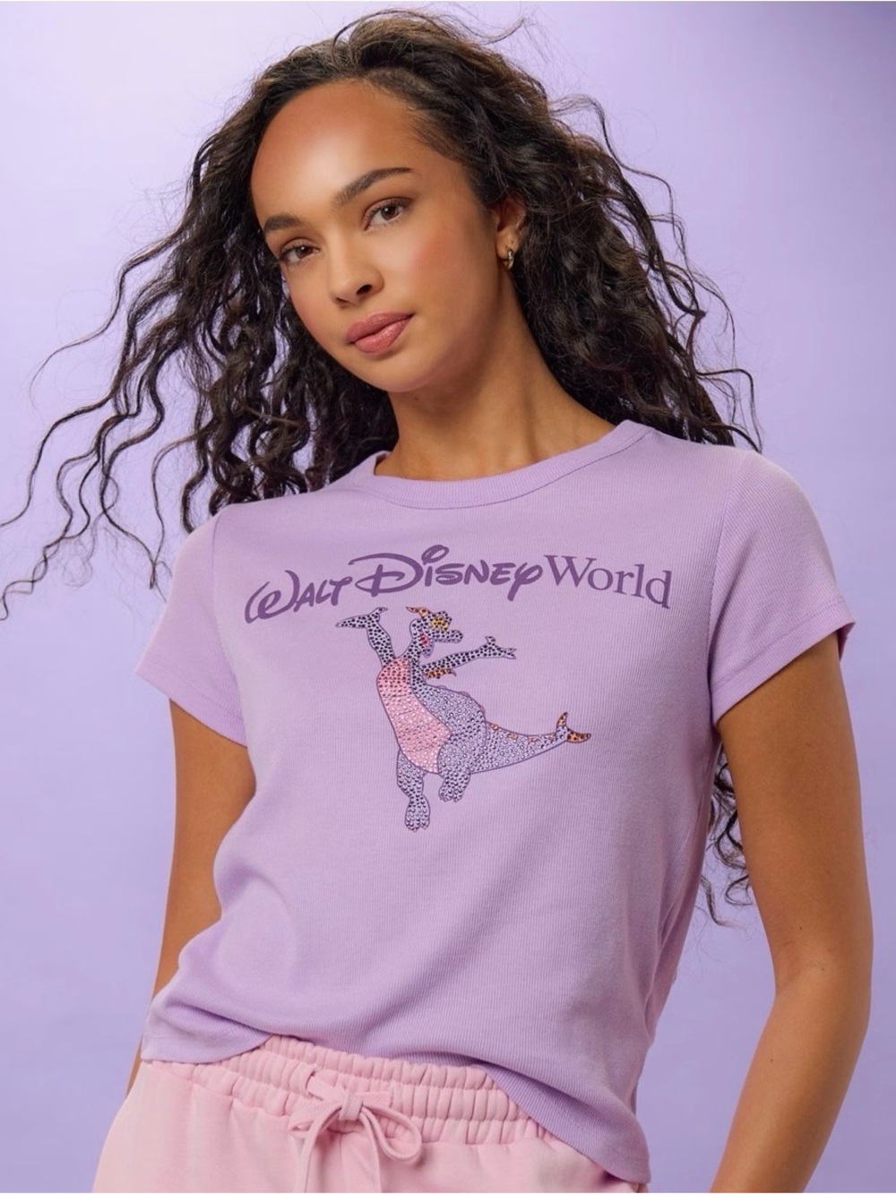 New 2026 Walt Disney World EPCOT Figment Purple Rhinestone Shirt Adult